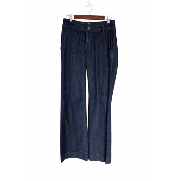 Lauren Jeans Co. Premium Denim - Lauren Jeans Co Lauren Ralph Lauren Premium Wide Leg Trouser Wns Dark Wash 29x33